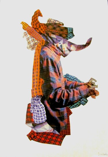 Collages intitulée "Tartans II" par Lioncaresse, Œuvre d'art originale