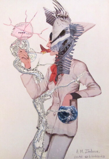 Collages titled "Sans Titre" by Lioncaresse, Original Artwork