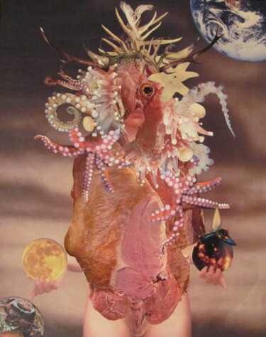 Collages intitulée "La Mort Rêve" par Lioncaresse, Œuvre d'art originale