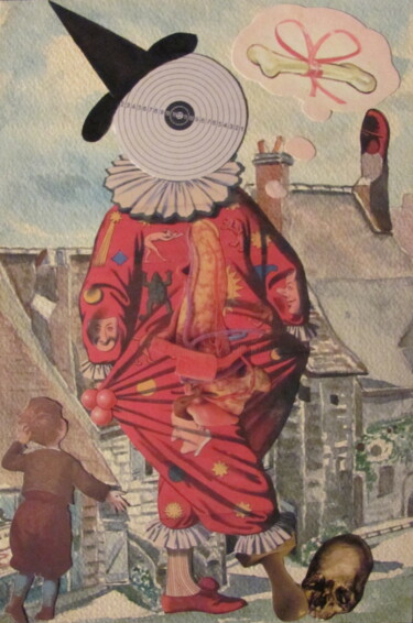 Collages intitulée "Arlequin" par Lioncaresse, Œuvre d'art originale