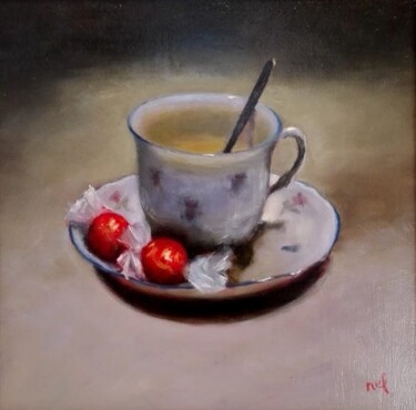 Peinture intitulée "tea for two" par Lionel Crotet (nel), Œuvre d'art originale, Huile