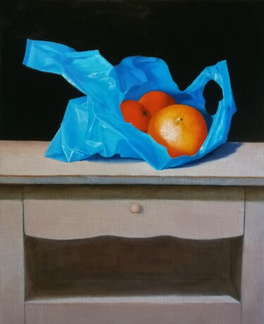 Painting titled "Oranges du Portugal." by Lionel Crotet (nel), Original Artwork, Oil