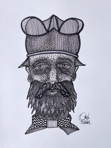 Drawing titled "CARDINAL" by Lionel Hosxe, Original Artwork, Marker