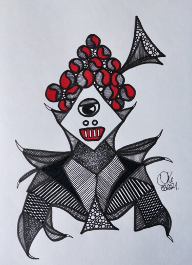 Drawing titled "MRS.SMITH" by Lionel Hosxe, Original Artwork, Marker