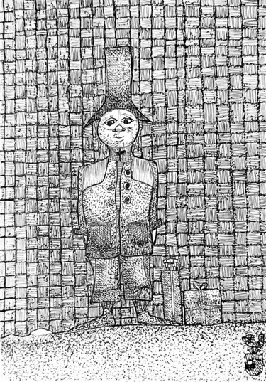 Dibujo titulada "LE VOYAGEUR" por Lionel Hosxe, Obra de arte original, Tinta