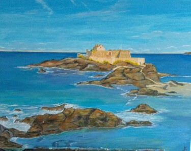Painting titled "Fort St Malo" by Lionel Keita, Original Artwork, Acrylic
