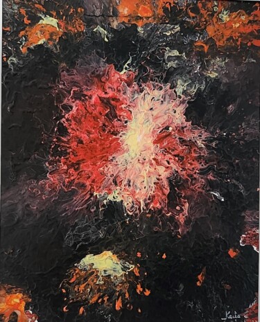 Painting titled "Explosion" by Lionel Keita, Original Artwork, Acrylic Mounted on Glass