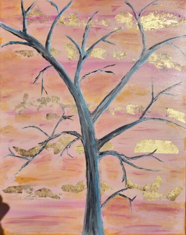 Schilderij getiteld "Arbre des rèves" door Lionel Keita, Origineel Kunstwerk, Acryl Gemonteerd op Frame voor houten brancard