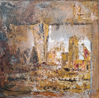 Картина под названием "La City" - Lionel Mallard, Подлинное произведение искусства, Масло