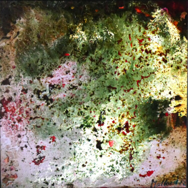 Pittura intitolato "#001" da Lionel Mallard, Opera d'arte originale, Pittura di vetro colorato