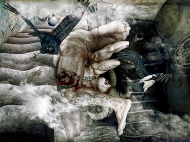 Fotografia intitulada "la chute d'icare IV" por Lionel Morateur, Obras de arte originais, Foto Montagem