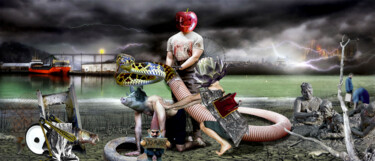 Photography titled "Adam et Eve chassés…" by Lionel Morateur, Original Artwork, Photo Montage