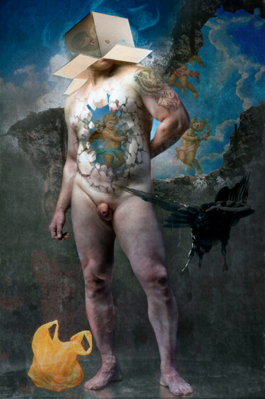 Arte digitale intitolato "L'homme troué" da Lionel Morateur, Opera d'arte originale, Pittura digitale