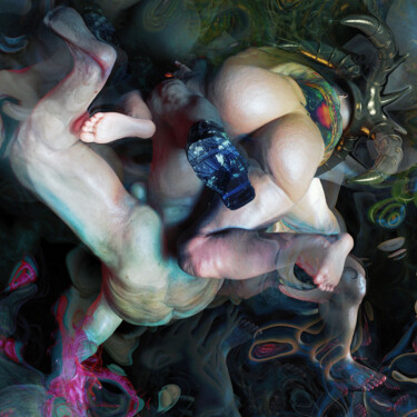 Arts numériques intitulée "La chute des corps…" par Lionel Morateur, Œuvre d'art originale, Peinture numérique