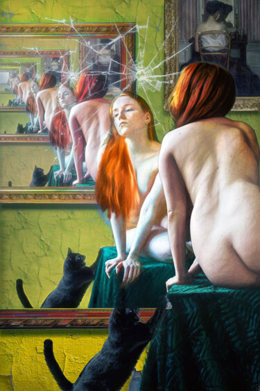 数字艺术 标题为“L'abîme du miroir” 由Lionel Morateur, 原创艺术品, 数字油画