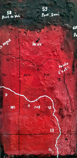Ζωγραφική με τίτλο "Karte 5" από Lionel Marchesse, Αυθεντικά έργα τέχνης, Ακρυλικό