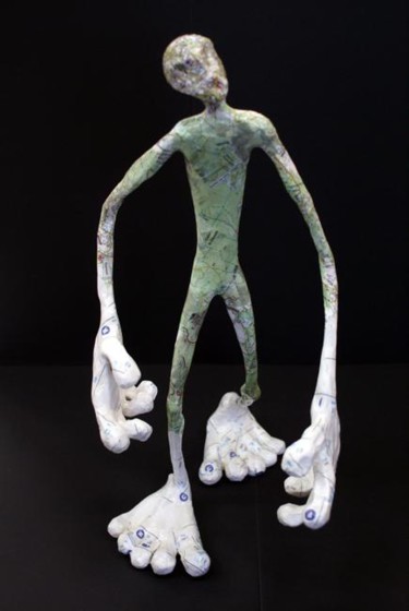 Sculpture titled "Marcheur" by Aude Lionel Marie D'Arc, Original Artwork