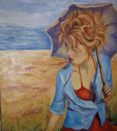 Peinture intitulée "L’ombrelle" par Thérèse Alba, Œuvre d'art originale, Huile