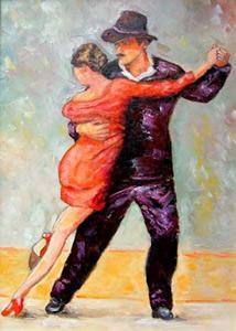 Painting titled " tango" by Giuseppe Liotta, Original Artwork, Oil
