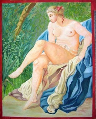 Pittura intitolato " Diana tempera su p…" da Giuseppe Liotta, Opera d'arte originale