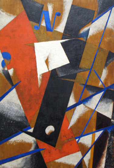 Painting titled "Construction de la…" by Lioubov Popova, Original Artwork, Oil