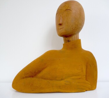 Skulptur mit dem Titel "Young Bravery" von Liquette-Gorbach, Original-Kunstwerk, Holz