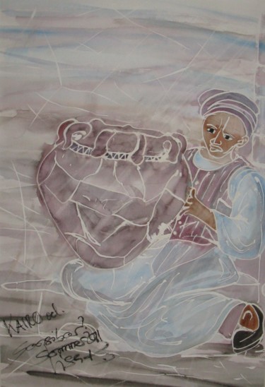Painting titled "Kairo oder Sansibar" by Elisabeth Bürstl, Original Artwork, Watercolor