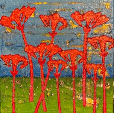 Painting titled "Garden" by Lisa Trevino, Original Artwork, Acrylic Mounted on Wood Stretcher frame