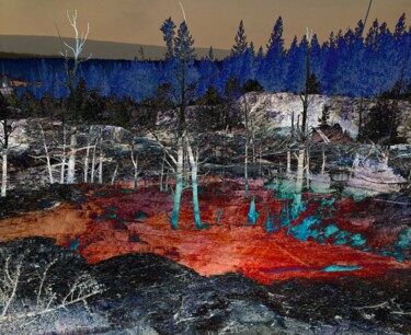 Digital Arts titled "Layered Forest" by Lisa Trevino, Original Artwork, 2D Digital Work
