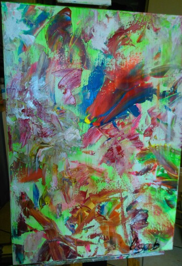 Painting titled "SOUDEUR DE CONTES D…" by Lisa. B, Original Artwork, Acrylic Mounted on Wood Stretcher frame