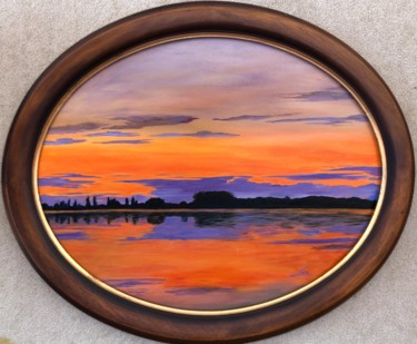 Painting titled "Special Sunset" by Lisa Elinor, Original Artwork, Oil