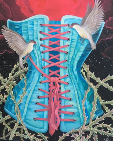 Peinture intitulée "corset première sér…" par Lisa Ingrassia, Œuvre d'art originale, Acrylique