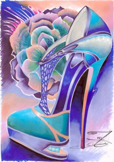 Peinture intitulée "shoe" par Lisa Ingrassia, Œuvre d'art originale