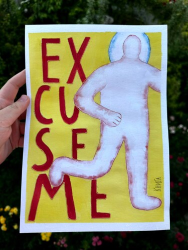 Painting titled "Excuse me" by Lisa Knyga, Original Artwork, Acrylic