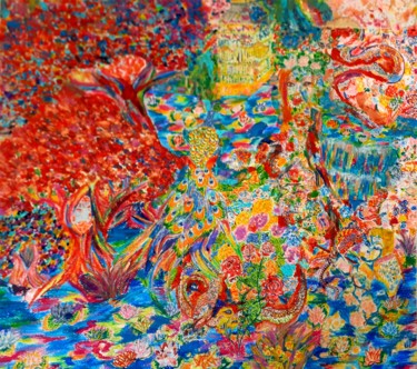 Peinture intitulée "Allégorie de la lib…" par Lisa Manni, Œuvre d'art originale, Huile