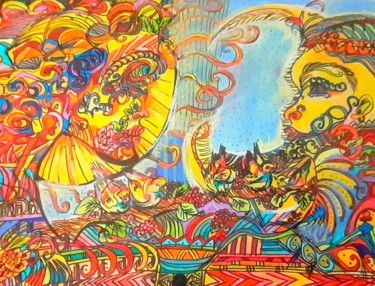 Peinture intitulée "Eclipse" par Lisa Manni, Œuvre d'art originale, Pastel