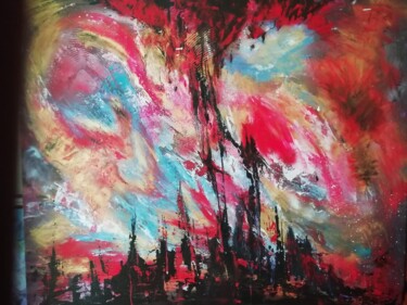 Painting titled "la Bataille des Die…" by Lisa Morantin, Original Artwork, Acrylic