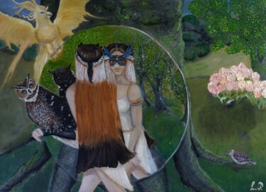 Peinture intitulée "Soul’s mirror" par Lisa Peters, Œuvre d'art originale, Huile Monté sur Châssis en bois