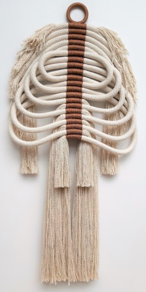 Textile Art με τίτλο "Totem 11" από Lisa Thevenon, Αυθεντικά έργα τέχνης, String Art