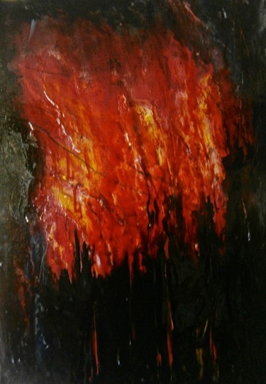 Pittura intitolato "Il fuoco dell'amore…" da Lisa Beneventi, Opera d'arte originale