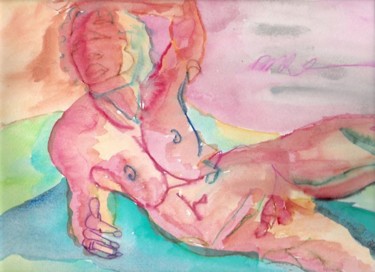 Painting titled "Nude I AM " by Lisa J. Warner, Original Artwork, Oil