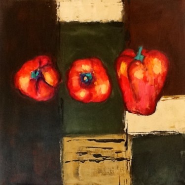 Painting titled "Pomodoro" by Lisa Mazzoni, Original Artwork, Oil