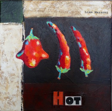 Peinture intitulée "Hot" par Lisa Mazzoni, Œuvre d'art originale, Huile