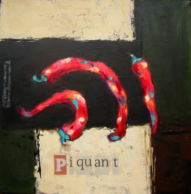Peinture intitulée "Piquant" par Lisa Mazzoni, Œuvre d'art originale, Huile