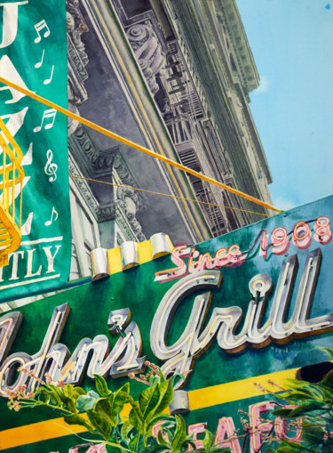 "John's Grill" başlıklı Tablo Lisa Tennant tarafından, Orijinal sanat, Suluboya