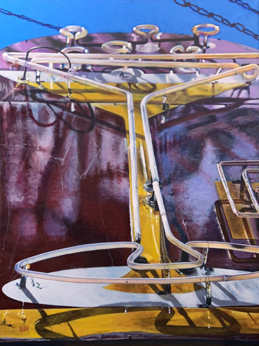 Ζωγραφική με τίτλο "Taproom Martini" από Lisa Tennant, Αυθεντικά έργα τέχνης, Ακρυλικό