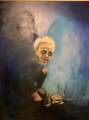 Painting titled "Les trompeuses appa…" by Lisbeth Buonanno, Original Artwork, Oil Mounted on Wood Stretcher frame