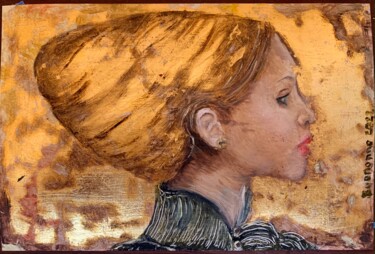 Pintura intitulada "Ambre" por Lisbeth Buonanno, Obras de arte originais, Óleo
