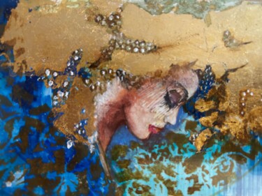 Peinture intitulée "Lapis Beam" par Lisbeth Buonanno, Œuvre d'art originale, Huile