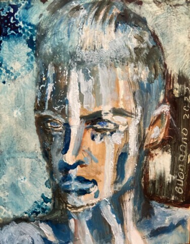 Pintura intitulada "Un homme mystérieux" por Lisbeth Buonanno, Obras de arte originais, Óleo